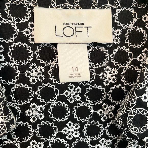 EUC Loft Faux Wrap Dress with Embroidery - Picture 5 of 6